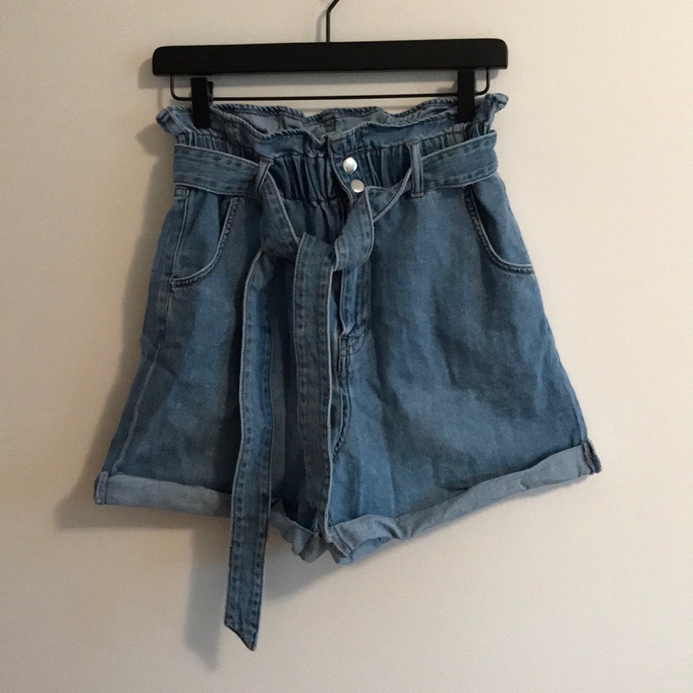 H&M High-Waisted Paper Bag Shorts